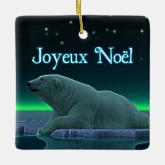Joyeux Noё l - Ice Edge Polar Beer Keramisch Ornament (Voorkant)