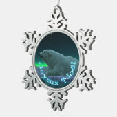 Joyeux Noё l - Ice Edge Polar Beer Tin Sneeuwvlok Ornament (Rechts)