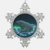 Joyeux Noё l - Ice Edge Polar Beer Tin Sneeuwvlok Ornament (Voorkant)