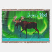 Joyeux Noё l - Northern Lights Moose Deken (Voorkant)