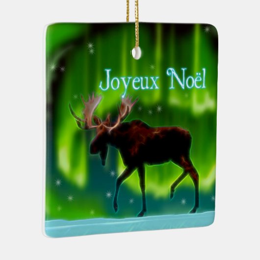 Joyeux Noё l - Northern Lights Moose Keramisch Ornament (Rechts)