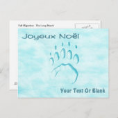 Joyeux Noё l - Polar Beer Paw Print Briefkaart (Voorkant / Achterkant)