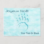Joyeux Noё l - Polar Beer Paw Print Briefkaart (Voorkant)