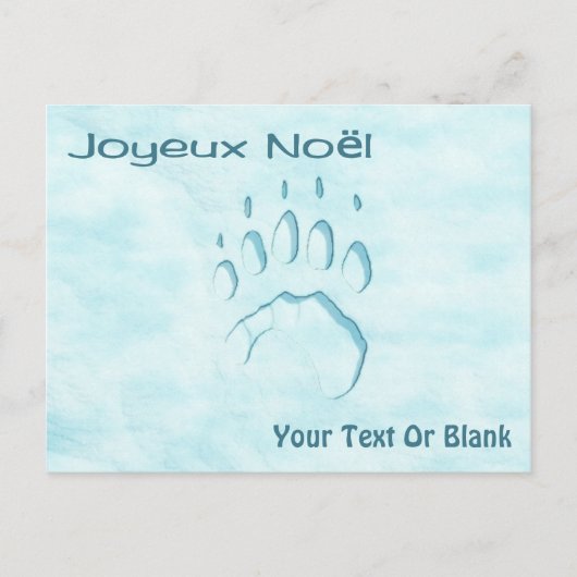 Joyeux Noё l - Polar Beer Paw Print Briefkaart (Voorkant)