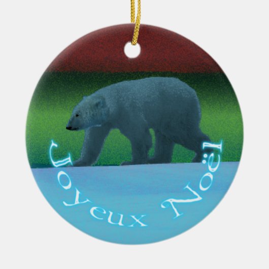 Joyeux Noё l - Polar Lights Polar Beer Keramisch Ornament (Voorkant)