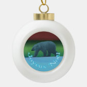 Joyeux Noё l - Polar Lights Polar Beer Keramische Bal Ornament (Voorkant)