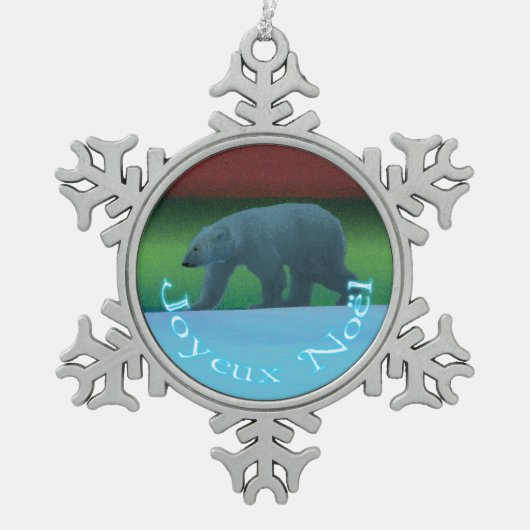 Joyeux Noё l - Polar Lights Polar Beer Tin Sneeuwvlok Ornament (Voorkant)