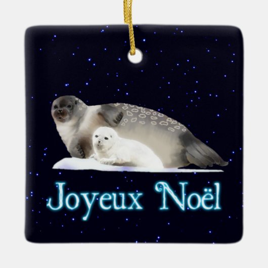 Joyeux Noё l - Ringed zegel Keramisch Ornament (Voorkant)