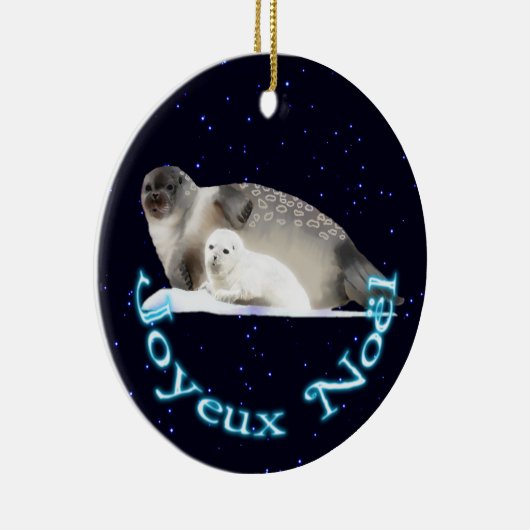 Joyeux Noё l - Ringed zegel Keramisch Ornament (Rechts)