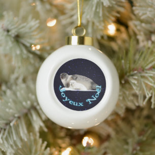 Joyeux Noё l - Ringed zegel Keramische Bal Ornament