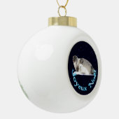 Joyeux Noё l - Ringed zegel Keramische Bal Ornament (Links)