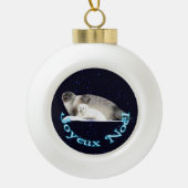 Joyeux Noё l - Ringed zegel Keramische Bal Ornament (Voorkant)