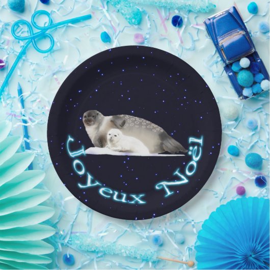 Joyeux Noё l - Ringed zegel Papieren Bordje (Feest)