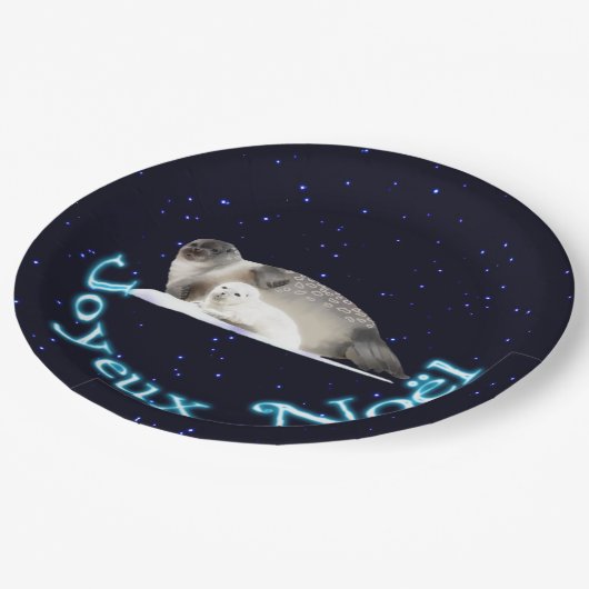 Joyeux Noё l - Ringed zegel Papieren Bordje (Gekanteld)