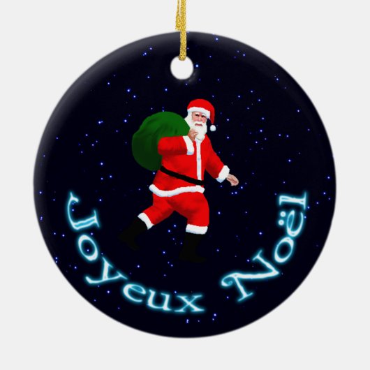 Joyeux Noё l - Santa Claus Keramisch Ornament (Achterkant)