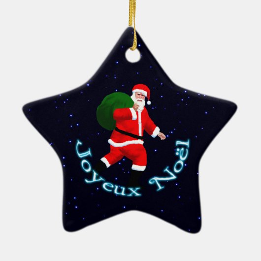 Joyeux Noё l - Santa Claus Keramisch Ornament (Achterkant)