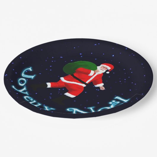 Joyeux Noё l - Santa Claus Papieren Bordje (Gekanteld)