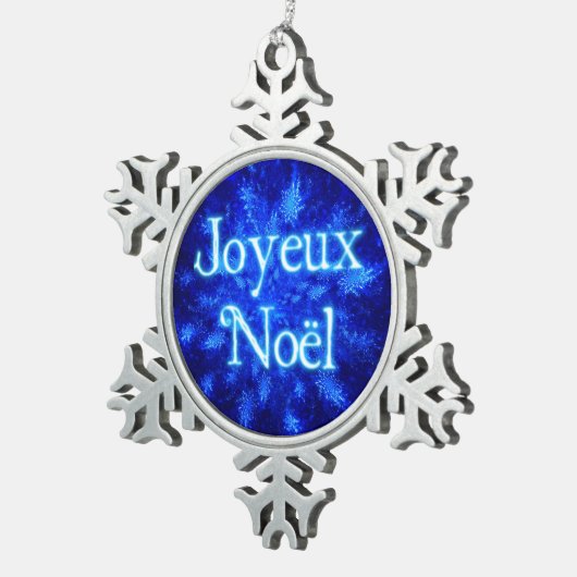 Joyeux Noё l - Snowburst Tin Sneeuwvlok Ornament (Rechts)