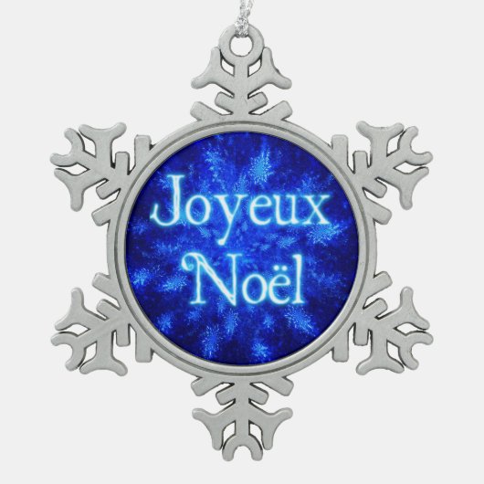Joyeux Noё l - Snowburst Tin Sneeuwvlok Ornament (Voorkant)