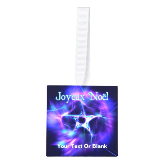 Joyeux Noёl - Bright Star Cube Ornament (Voorkant)