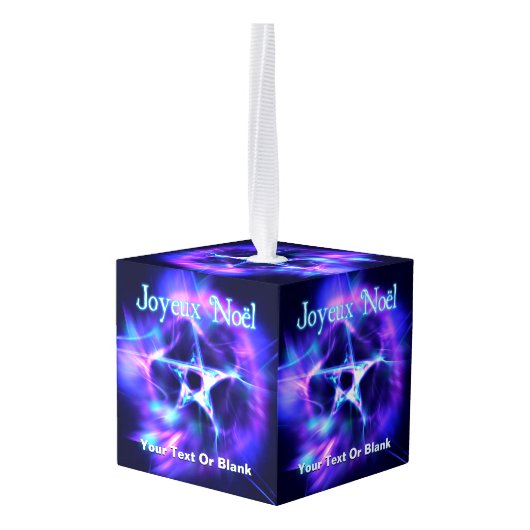 Joyeux Noёl - Bright Star Cube Ornament (Achter hoekig)