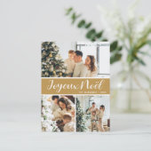 Joyeux Noel 3 foto Feestdagenkaart (Staand voorkant)