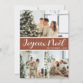 Joyeux Noel 4 Foto Flat Holiday Kaart (Voorkant)