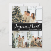 Joyeux Noel 4 Foto Flat Holiday Kaart (Voorkant)