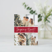 Joyeux Noel 4 Foto Vakantie Briefkaart (Staand voorkant)