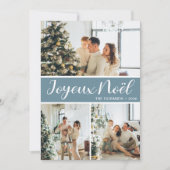 Joyeux Noel 4 Photo Flat Holiday Card Feestdagenkaart (Voorkant)