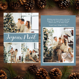 Joyeux Noel 4 Photo Flat Holiday Card Feestdagenkaart