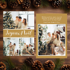 Joyeux Noel 4 Photo Flat Holiday Card Feestdagenkaart