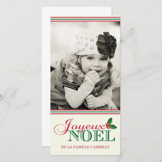 Joyeux Noel (4x8) Feestdagenkaart (Voorkant / Achterkant)