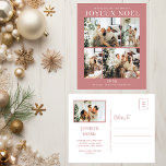 Joyeux Noel 5 foto Feestdagenkaart<br><div class="desc">Dit fantastische 5 foto vakantie briefkaart met "Joyeux Noel!" in een modern lettertype en uw familienaam en jaartal in een fris en fris traditioneel lettertype, beide in wit op blush pink, is ideaal om naar uw familie en vrienden te sturen. Iedereen zal het leuk vinden om nieuwe foto's van je...</div>