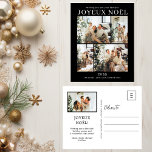 Joyeux Noel 5 foto Feestdagenkaart<br><div class="desc">Dit fantastische 5 foto vakantie briefkaart met "Joyeux Noel!" in een modern lettertype en uw familienaam en jaar in een fris en fris traditioneel lettertype, zowel in wit als in zwart, is ideaal om naar uw familie en vrienden te sturen. Iedereen zal het leuk vinden om nieuwe foto's van je...</div>