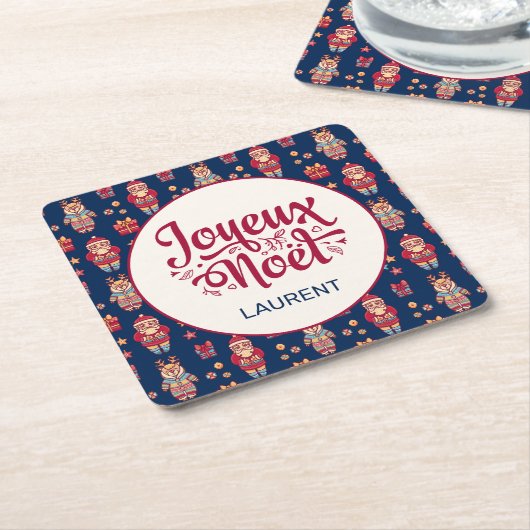Joyeux Noel Aangepast Kartonnen Onderzetters (Schuin)