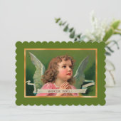 Joyeux Noel Angel Kaart of Uitnodiging (Staand voorkant)