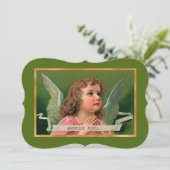 Joyeux Noel Angel Kaart of Uitnodiging (Staand voorkant)