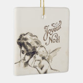 Joyeux Noel  Angel kerst Frans Keramisch Ornament (Rechts)