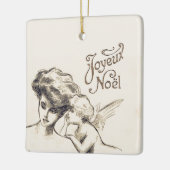 Joyeux Noel  Angel kerst Frans Keramisch Ornament (Links)