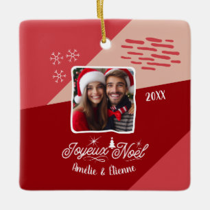 Joyeux Noël Avec Foto Franse Kerst Custom Pic Keramisch Ornament
