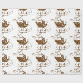 Joyeux Noel Basset Hound Dog Sleigh X'mas Cadeaupapier (Vlak)