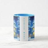 Joyeux Noël  Blauw Kersthuis Mok (Midden)