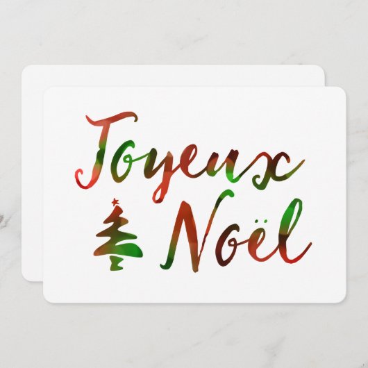 Joyeux Noel bokeh boomlichten Kaart (Voorkant / Achterkant)