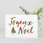 Joyeux Noel bokeh boomlichten Kaart (Staand voorkant)