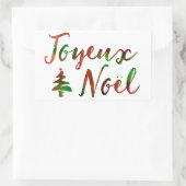 Joyeux Noel bokeh boomlichten Rechthoekige Sticker (Tas)