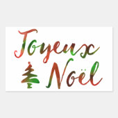 Joyeux Noel bokeh boomlichten Rechthoekige Sticker (Voorkant)