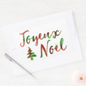 Joyeux Noel bokeh boomlichten Rechthoekige Sticker (Envelop)