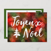 Joyeux Noël bokeh Feestdagenkaart (Voorkant / Achterkant)