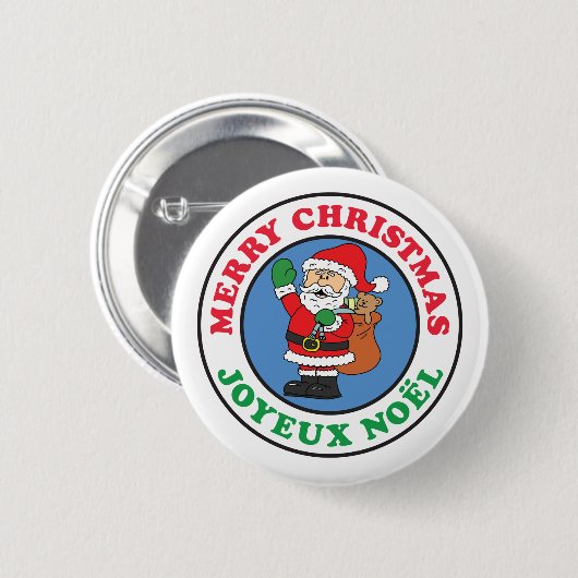 Joyeux Noel Button kerst frankrijk (Voorkant /achterkant)